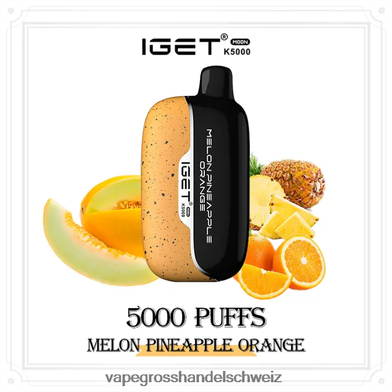 IGET Moon k5000 Melone, Ananas, Orange 688H4D13 - Vape Großhandel Tornado
