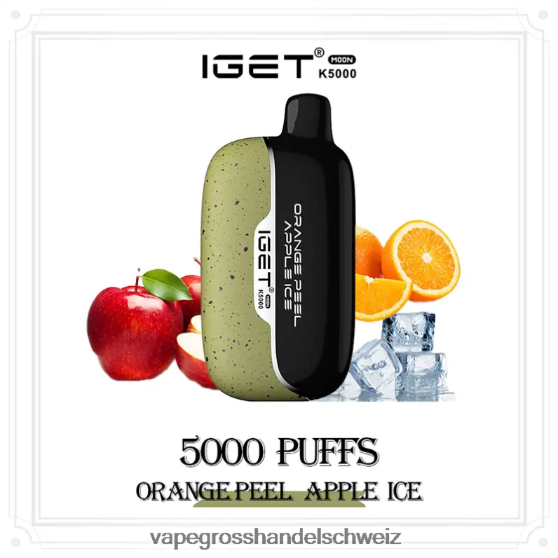 IGET Moon k5000 Orangenschalen-Apfel-Eis 688H4D15 - Vape Grosshandel Schweiz