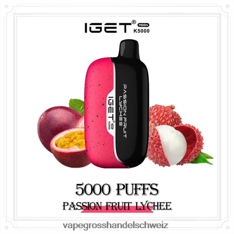 IGET Moon k5000 Passionsfrucht-Litschi 688H4D10 - Elektronische Zigarette Iqos