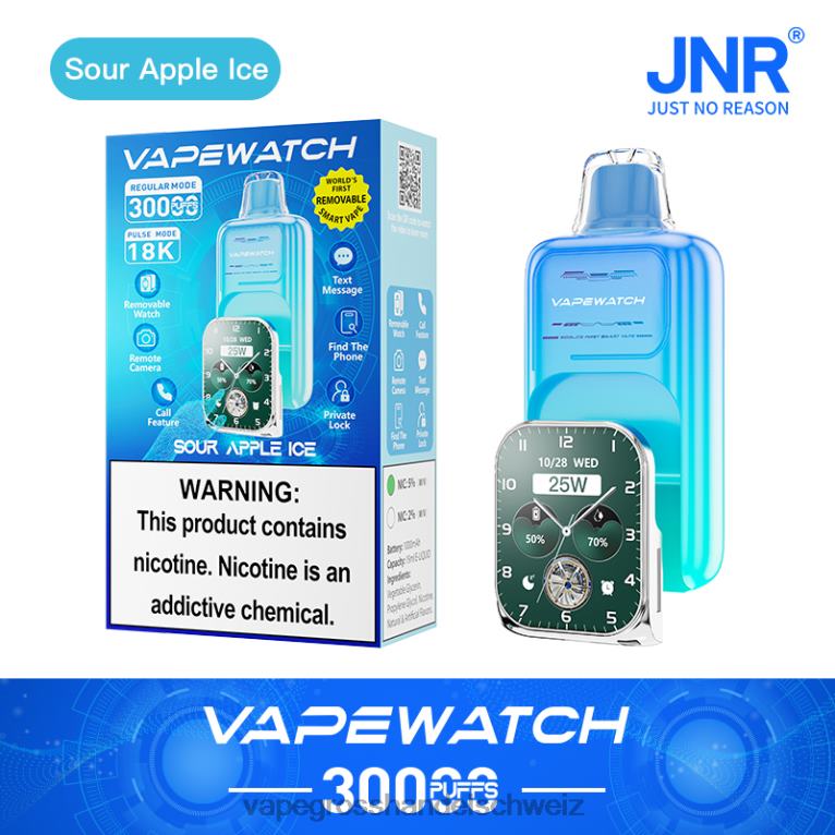 Vape Grosshandel Schweiz - JNR Vape-Uhr saures Apfeleis 8T0NV5