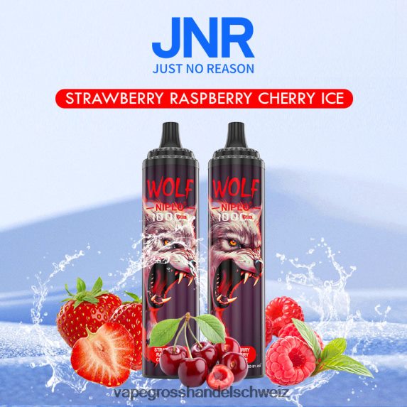 Vape Großhandel Tornado 666R84773 Erdbeer-Himbeer-Kirsch-Eis JNR WOLF NIPLO