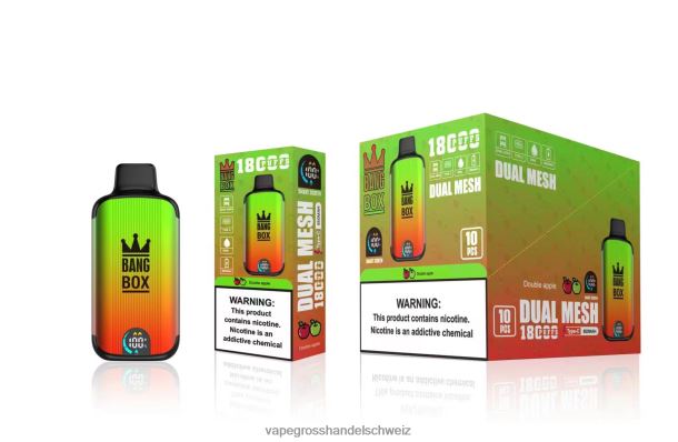 Bang Box 18000 Züge Doppelapfel Vape Grosshandel Schweiz - 8NZ2893