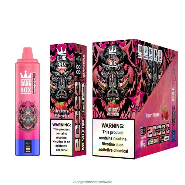 Bang Box 20000 Himbeer-Wassermelone Elektronische Zigarette Ohne Nikotin - 8NZ2853