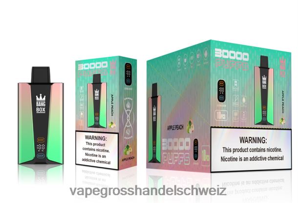Bang Box 30.000 Züge intelligenter Bildschirm Apfel-Pfirsich Vape Grosshandel Schweiz - 8NZ2883