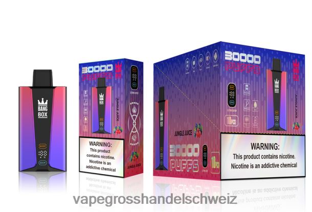Bang Box 30.000 Züge intelligenter Bildschirm Dschungelsaft Elektronische Zigarette Iqos - 8NZ2878