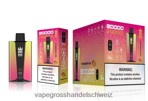 Bang Box 30.000 Züge intelligenter Bildschirm Erdbeer-Kiwi Dampfen Schweiz - 8NZ2874