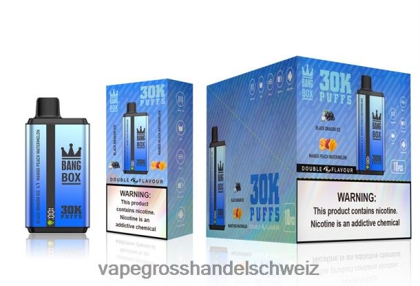 Bang Box 30.000 Züge, zwei Geschmacksrichtungen Black Dragon Ice und Mango-Pfirsich-Wassermelone Vape Großhandel Tornado - 8NZ2871