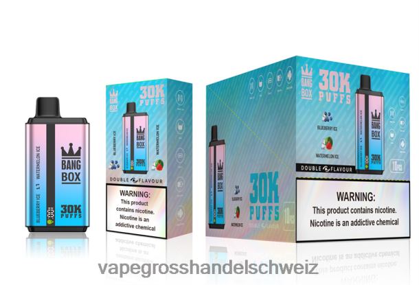 Bang Box 30.000 Züge, zwei Geschmacksrichtungen Blaubeereis und Wassermeloneneis Vape Großhandel - 8NZ2869