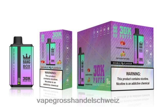 Bang Box 30.000 Züge, zwei Geschmacksrichtungen Erdbeere, Wassermelone und Kiwi, Passionsfrucht, Guave Vape Großhandel Preise - 8NZ2870