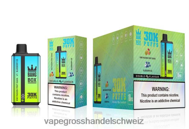 Bang Box 30.000 Züge, zwei Geschmacksrichtungen Kiwi, Passionsfrucht, Guave und Blaubeereis Elektronische Zigarette Kaufen - 8NZ2865