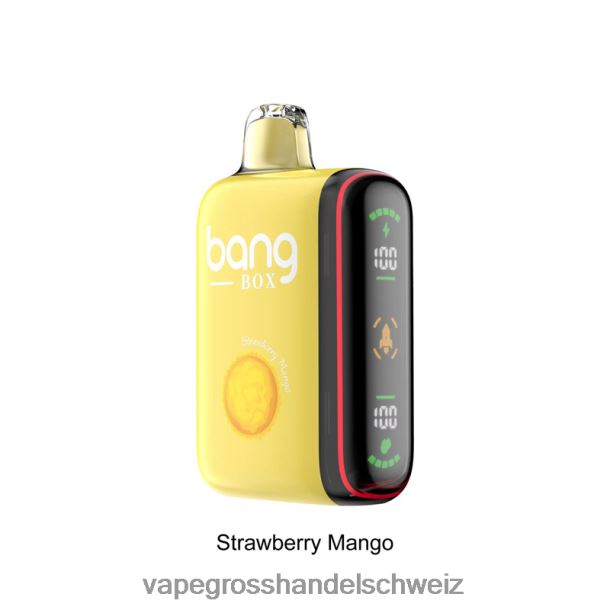 Bang Box 9000–18000 Züge, intelligente Leistungsanzeige Erdbeer-Mango Vape Grosshandel Schweiz - 8NZ2835