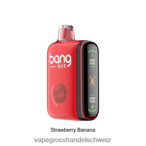 Bang Box 9000–18000 Züge, intelligente Leistungsanzeige Erdbeerbanane Vape Grosshandel Schweiz - 8NZ2825