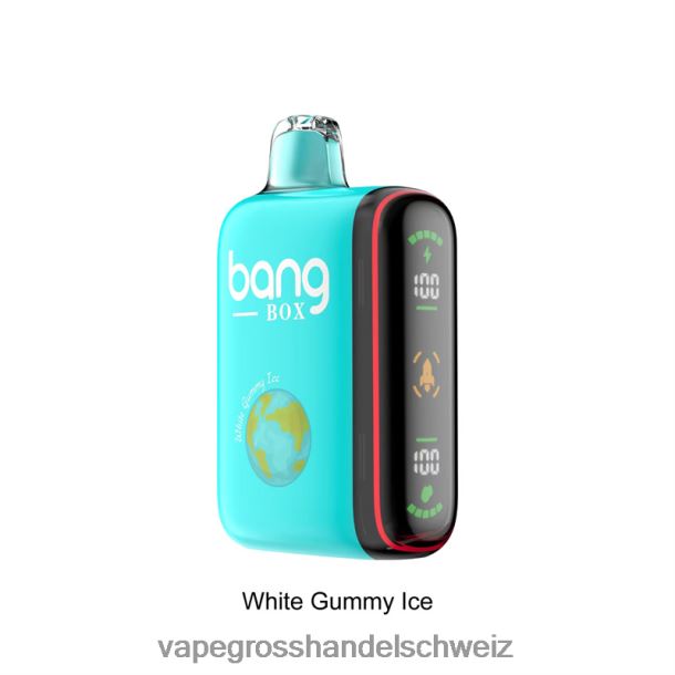 Bang Box 9000–18000 Züge, intelligente Leistungsanzeige weißes Gummieis Elektronische Zigarette Iqos - 8NZ2830
