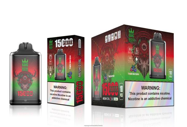 Bang Box s1-15000 Züge dreifaches Beereneis Dampfen Schweiz - 8NZ28104