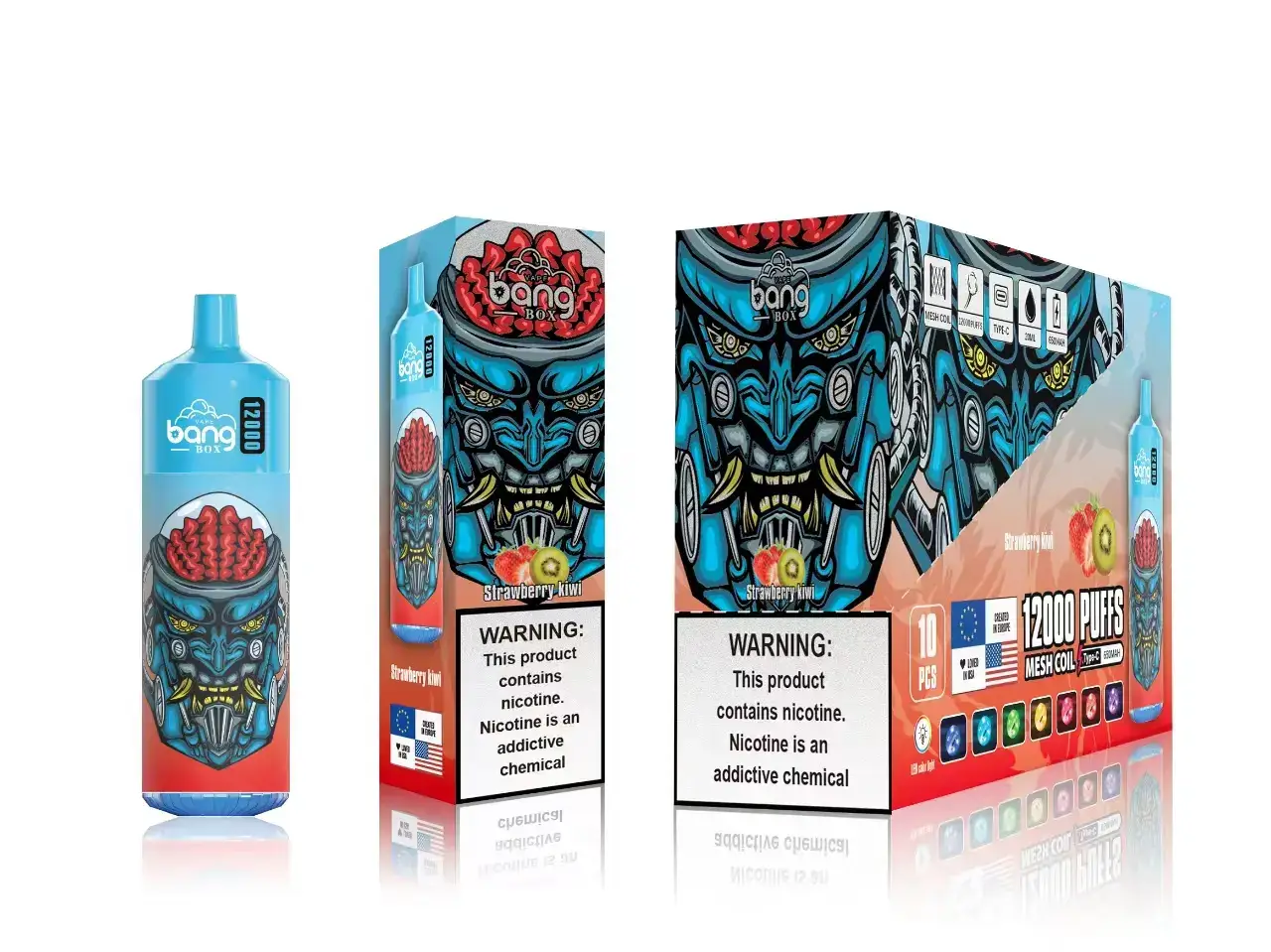 Dampfen Schweiz 666R84116 Erdbeer-Kiwi Bang Box 12000 Züge