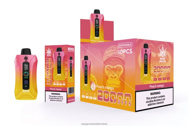 Bang Beach 20000 Züge Smart Screen Vape Pfirsich-Mango Vape Großhandel Preise - 8NZ282