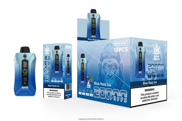 Bang Beach 20000 Züge Smart Screen Vape blaues Razz-Eis Vape Großhandel - 8NZ2811