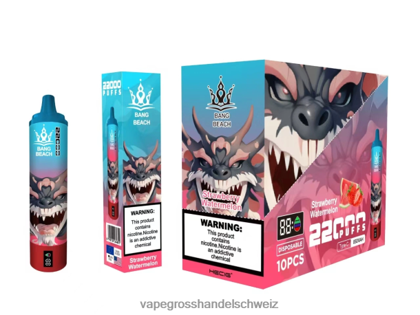 Bang Beach 22000 Züge intelligenter Bildschirm Erdbeerwassermelone Vape Großhandel Tornado - 8NZ2823