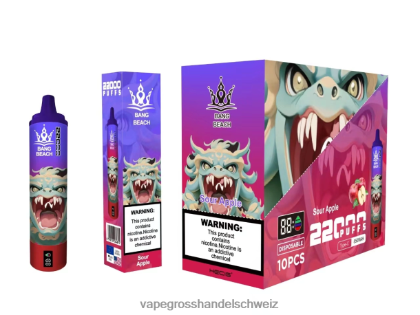 Bang Beach 22000 Züge intelligenter Bildschirm saurer Apfel Vape Großhandel Tornado - 8NZ2813