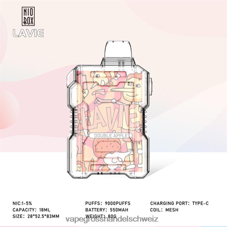 Vape Grosshandel Schweiz - LAVIE NIO BOX 9000 Züge Doppelapfel F428L195