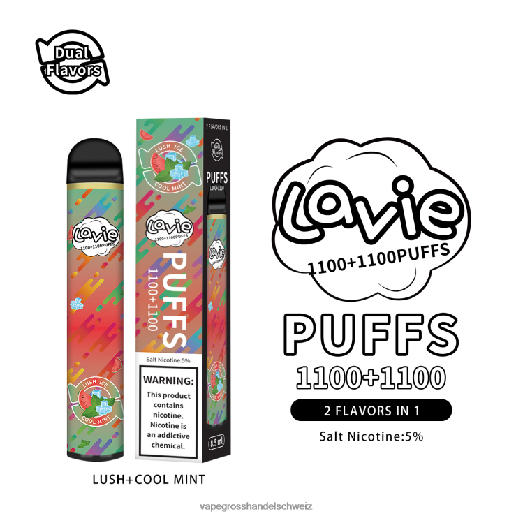 Vape Großhandel Elfbar - LAVIE BAR Switch 2200 Züge üppige/kühle Minze F428L294