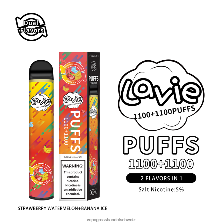Vape Grosshandel Schweiz - LAVIE BAR Switch 2200 Züge Erdbeer-Wassermelonen-/Bananeneis F428L295