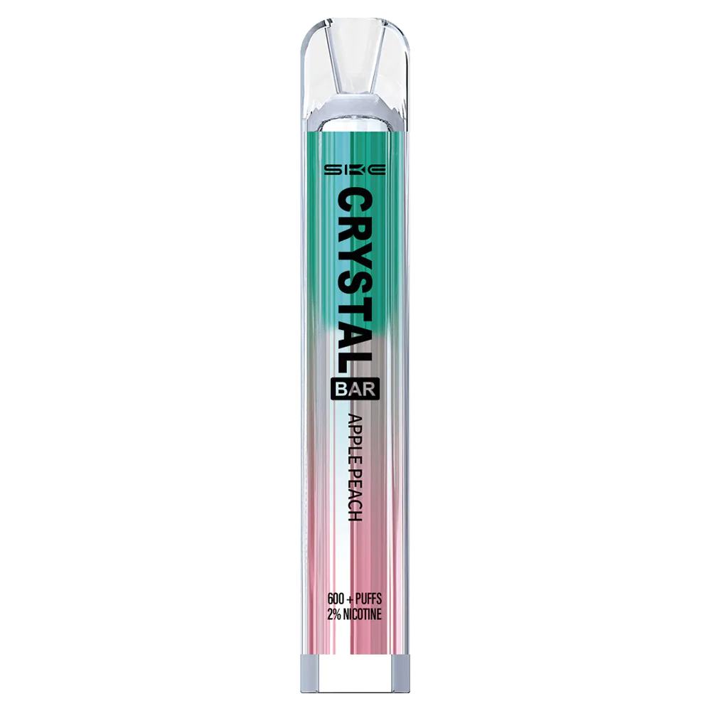 Dampfen Schweiz 666R84266 Apfel-Pfirsich SKE Crystal Bar Einweg-Vaporizer mit 600 Zügen