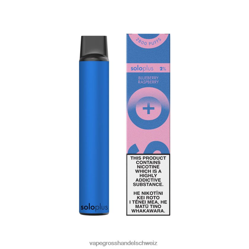 Elektronische Zigarette Flugzeug - Solo Plus Einweg-Vape-Paradies-Kollektion Blaubeer-Himbeere R8BVXD39