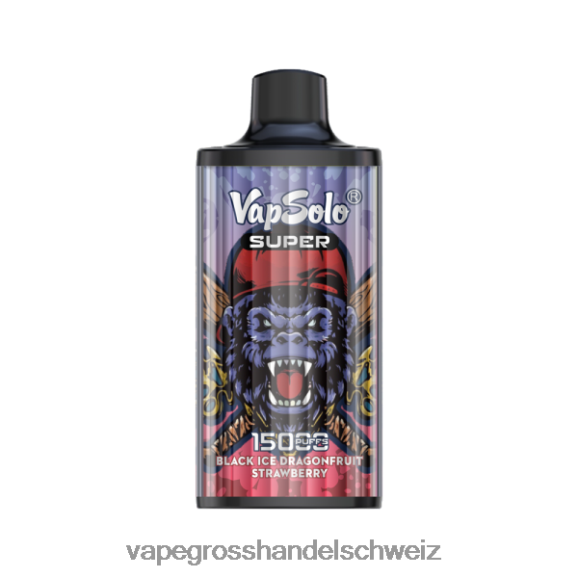 Elektronische Zigarette Ohne Nikotin - Vapsolo SUPER Einweg-Vapor Schwarzes Eis, Drangofrucht-Erdbeere HTX6V4107