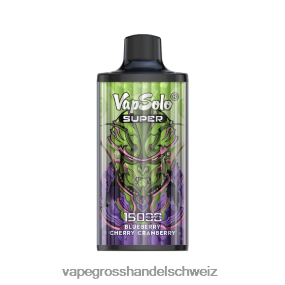 Vape Großhandel Preise - Vapsolo SUPER Einweg-Vapor Heidelbeere, Kirsche, Cranberry HTX6V4110