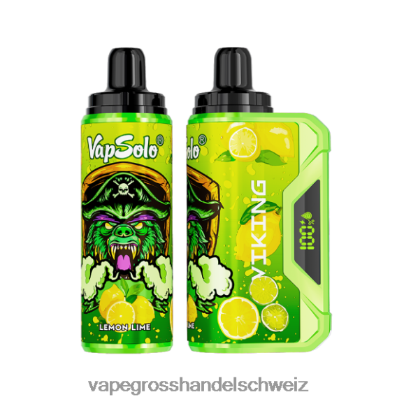 Elektronische Zigarette Ohne Nikotin - Vapsolo VIKING Einweg-Vapor Zitronenlimette HTX6V4134