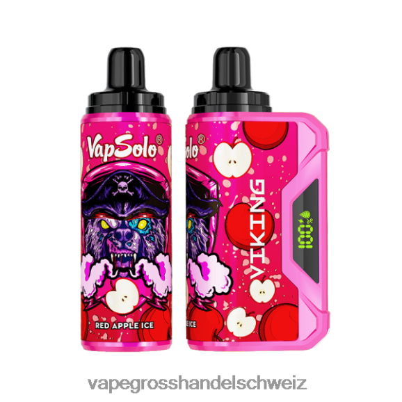 Vape Großhandel - Vapsolo VIKING Einweg-Vapor rotes Apfeleis HTX6V4136
