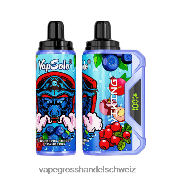 Vape Grosshandel Schweiz - Vapsolo VIKING Einweg-Vapor Heidelbeere, Kirsche, Cranberry HTX6V4131