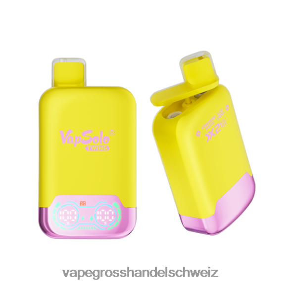 Elektronische Zigarette Flugzeug - Vapsolo TWINS Einweg-Vapor Erdbeer-Banane und prickelnde Kirsche HTX6V4126