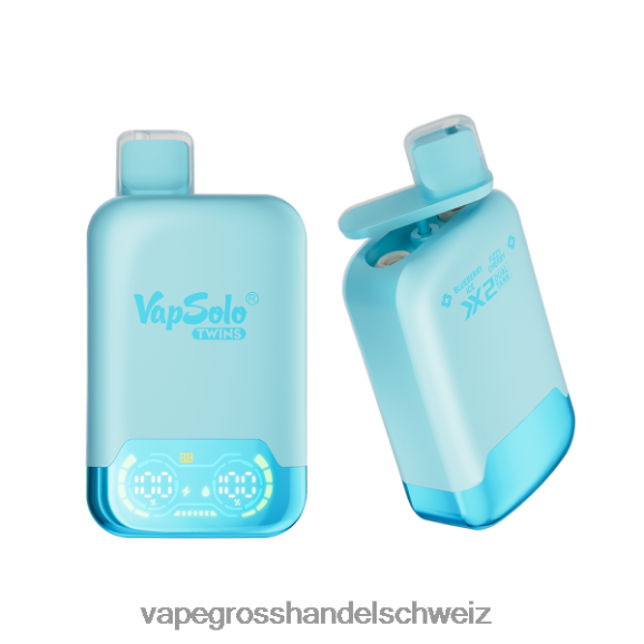 Vape Großhandel Elfbar - Vapsolo TWINS Einweg-Vapor Blaubeereis und prickelnde Kirsche HTX6V4121