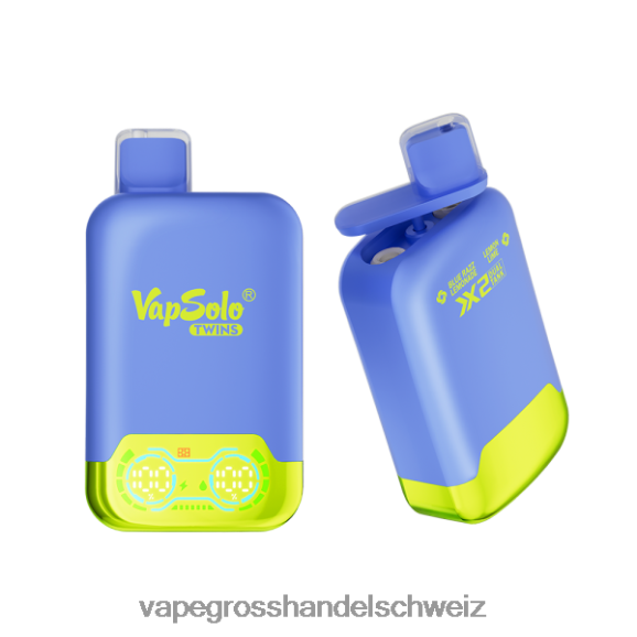 Vape Großhandel Tornado - Vapsolo TWINS Einweg-Vapor Blue Razz Limonade und Zitronenlimette HTX6V4120