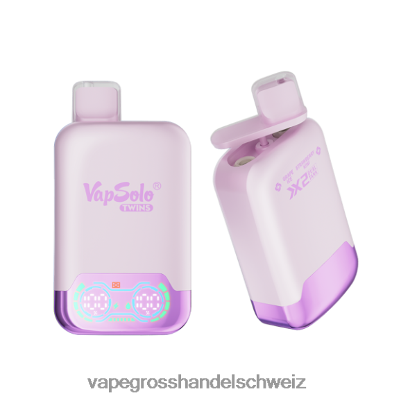 Vape Grosshandel Schweiz - Vapsolo TWINS Einweg-Vapor Traubeneis und Erdbeerkiwi HTX6V4122