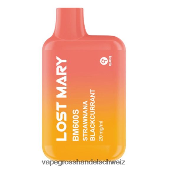 Elektronische Zigarette Flugzeug 666R84419 Strawnana schwarze Johannisbeere LOST MARY BM600S