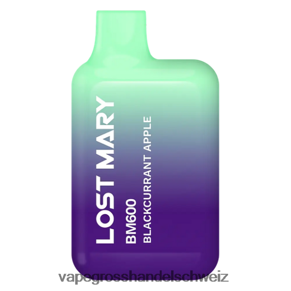 Elektronische Zigarette Flugzeug 666R84349 schwarzer Johannisbeerapfel LOST MARY BM600