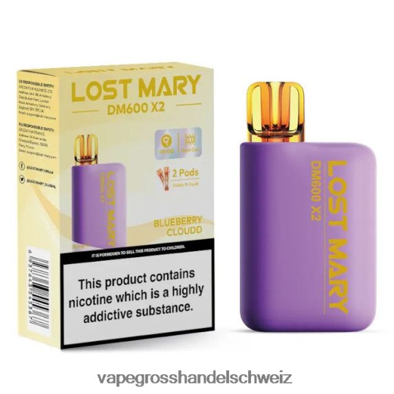 Elektronische Zigarette Ohne Nikotin 666R84468 Blaubeerwolke LOST MARY DM600 X2