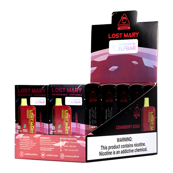 Elektronische Zigarette Flugzeug 666R84109 Cranberry-Soda LOST MARY OS5000