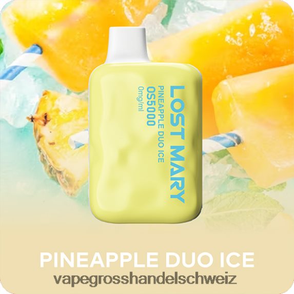Elektronische Zigarette Ohne Nikotin 666R84508 Ananas-Duo-Eis LOST MARY OS5000 0 mg/ml