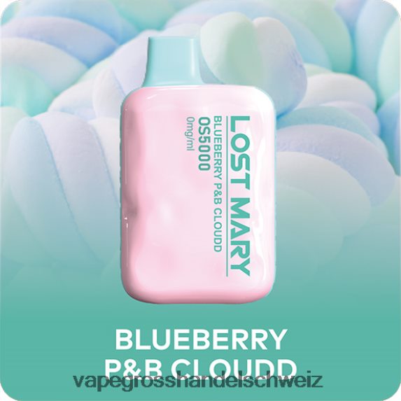 Vape Großhandel Preise 666R84512 Blaubeer-P&B-Wolke LOST MARY OS5000 0 mg/ml