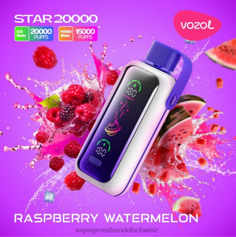 VOZOL STAR 20000 Himbeer-Wassermelone 328N219 | Elektronische Zigarette Flugzeug