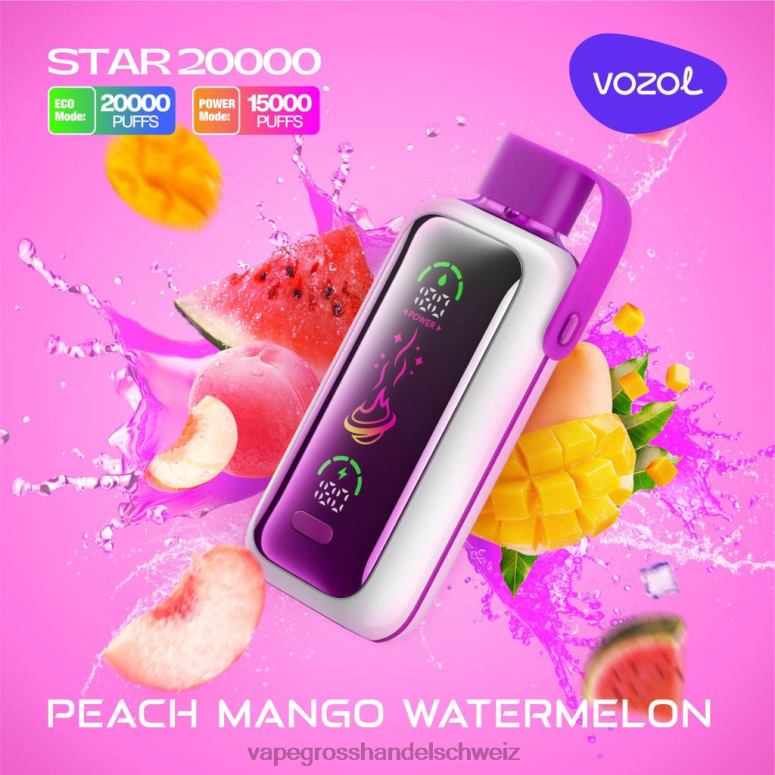 VOZOL STAR 20000 Pfirsich-Mango-Wassermelone 328N216 | Dampfen Schweiz