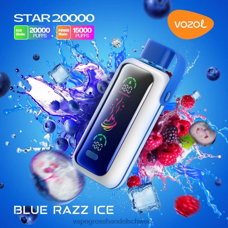 VOZOL STAR 20000 blaues Razz-Eis 328N24 | Vape Großhandel Elfbar