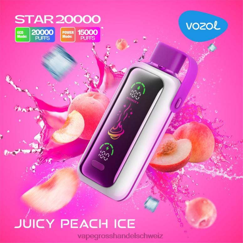 VOZOL STAR 20000 saftiges Pfirsicheis 328N210 | Elektronische Zigarette Iqos