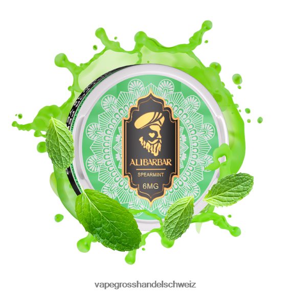 Dampfen Schweiz 666R8456 grüne Minze ALIBARBAR Nikotinbeutel