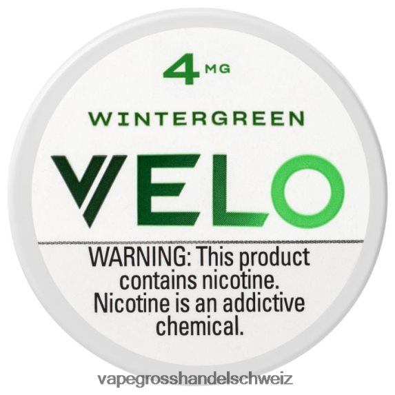 Elektronische Zigarette Ohne Nikotin 666R8438 wintergrün VELO Nikotinbeutel 4 mg
