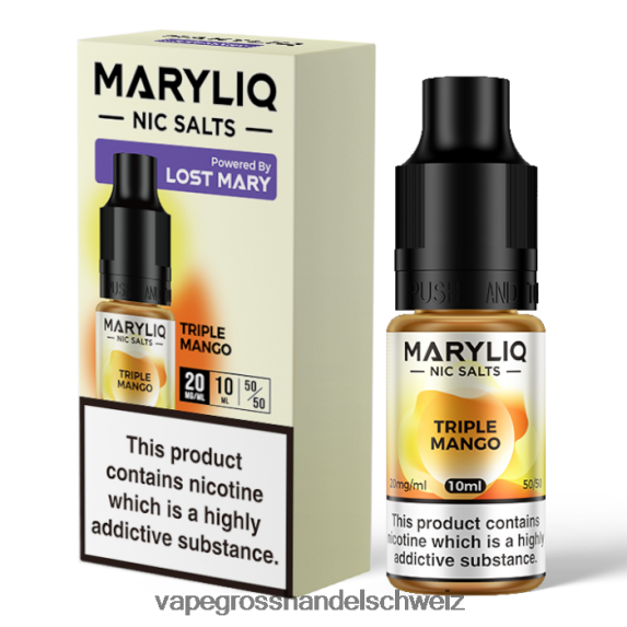 Elektronische Zigarette Flugzeug 666R84459 dreifache Mango LOST MARY MARYLIQ Nic-Salze – 10 ml – 20 mg